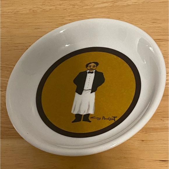Vintage GUY BUFFET art plate Bowl French Waiter graphic Oil Dipping Bowl 2000s - Picture 3 of 10